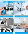 Clear Odorless Sewing Machine Oil and Cleaning Kit with Applicator and Brush, ISO VG 10 Low Viscosity Lubricant, 2 bottles