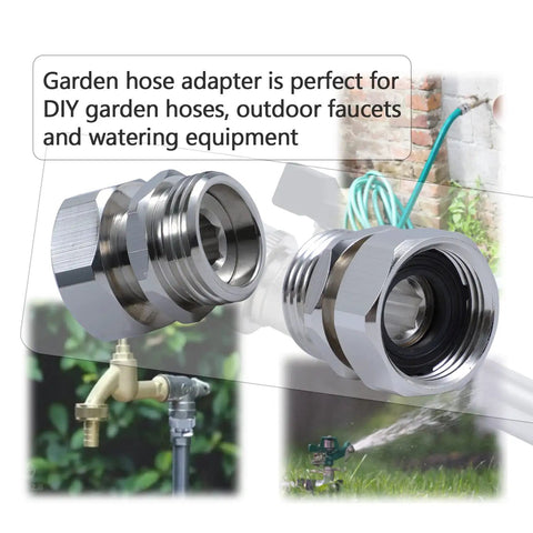 Solid Brass Garden Hose Swivel Adapter Three Quarters Inch GHT Female To Male Connector For No Leak Easy Attach And Rotating Hose Setup No Sweat Keeps Water Flow Smooth In The Yard, brass adapter
