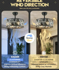 Gold Caged Ceiling Fan Light With Remote Control For Living Room And Kitchen Industrial Brass Fixture 18 Inch reversible wind direction