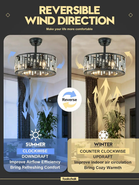 Gold Caged Ceiling Fan Light With Remote Control For Living Room And Kitchen Industrial Brass Fixture 18 Inch reversible wind direction