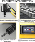 Top Shelf Electric Tapping Machine features adjustable depth, magnetic tappable design, and digital control panel for precise operations.