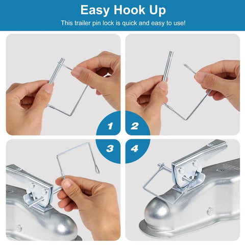 8 Pack Trailer Hitch Pin One Quarter Inch Standard Pins With Safety Lock And Locking Retainer installation process