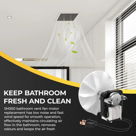 Sm550 Bathroom Vent Fan Motor Kit For Nutone And Broan Exhaust Fans 50 CFM 120V 3000 RPM Replacement Easy Install DIY Friendly