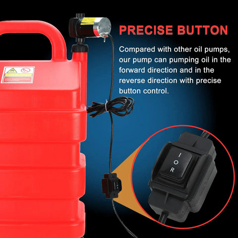 Portable 110V Fuel Transfer Pump With Forward And Reverse Pumping Self Priming 2.3 To 3.7 GPM, red pump with control buttons