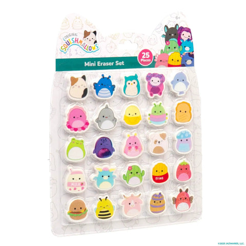 25 Piece Mini Eraser Set With Cute Cartoon Characters Like Banana Cactus Frog And More Awesome For School Supplies