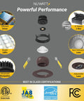 Components of the 3 Inch Canless LED Recessed Downlight Kit 4 Pack With Gimbal Trim Easy Install Dimmable Five Color Temps 2700K To 5000K Color Temp 8W 600 Lumens 120V All In One Installer Matte Bronze Finish