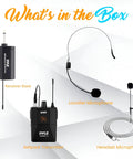 UHF Wireless Microphone System Kit Portable Pro Cordless Microphone Set With Headset Lavalier Beltpack Transmitter And Receiver