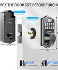 Smart Front Door Deadbolt Lock With Fingerprint Fast Unlock 0.3 Seconds No Fuss 100 Fingerprints 100 Codes Keyless Entry