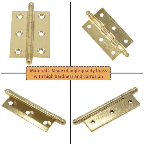 Heavy Duty 2.5 Inch Polished Solid Brass Butt Hinges 4 Pack With Matching Mounting Screws For Cabinet And Bifold Doors Built Like A Tank No Sweat Installation Top Notch Polish Every Time