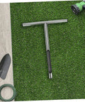 Stainless Steel Soil Sampling Probe With T Handle For Lawn And Garden Testing Pro Grade Rugged Rust Resistant Tool on grass