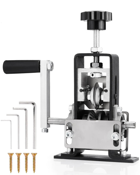 Dual Power Wire Stripping Tool 2 In 1 Drill Powered And Hand Crank Wire Peeler For 1mm To 21mm Wires PVC And Copper Recycling DIY Cable Stripping For Scrap Copper Black.
