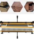 Dead Nuts Accurate Mini Dovetail Jig Template Kit view from above with easy grip handles and steel components for woodworking