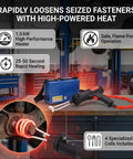 Professional 1500W Magnetic Induction Heater For Kicking Loose Seized Bolt Nut Screw And Bearing Remover With Hella Fast 25 Second Heat Cycle and four coils in workshop.