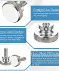 Knurled Thumb Screws M6 x 14mm 12 Pack With Shoulder Grip Bolts, Knurled Head Hardware For TV Monitor Mounts, Carbon Steel Fasteners