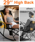 Two Pack Heavy Duty Folding Rocking Chairs For Adults 400 Lbs Capacity with high back and hard armrests in use