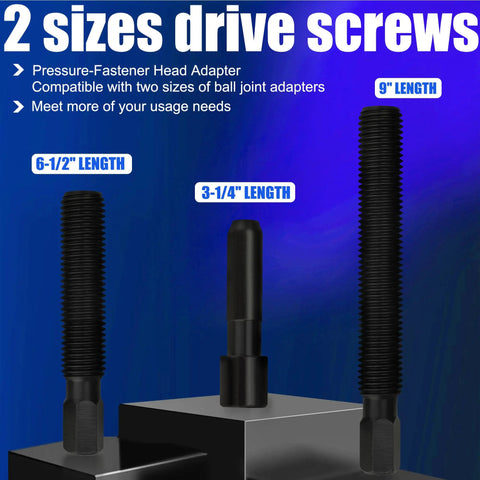 Heavy Duty Ball Joint Press Kit With Large 9 Inch C Frame For Ball Joints U Joints And Wheel Studs Removal Brake Pin Press With Dual Screw Design Forged Steel Construction And Rust Resistant Finish For Auto Suspension, 2 drive screws