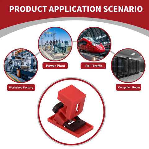 Applications of 10 Pack Clamp On Circuit Breaker Lockout Devices For 120/277V Single Pole Systems in various industries.
