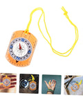 Orienteering Compass Pointer For Outdoor Navigation And Survival Hike Ready Compact Hiking Tool with yellow cord.
