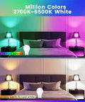 Bedroom with GU24 Smart LED Bulbs With RGBCW Color Changing, 16 Million Colors, 10W 900LM, 120V No Hub Needed, Alexa Control