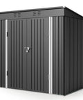 Spacious 6 By 4 Outdoor Storage Shed With Double Lockable Doors Anti Corrosion Metal Construction Waterproof Design for backyard