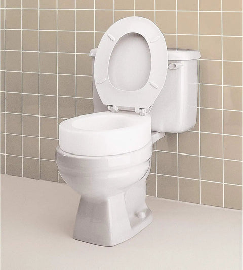 Elongated Toilet Seat Riser Adds 3.5 Inches For Easier Bending And Sitting Bolt On And Easy Install Under Existing Seat Supports Up To 300 Pounds