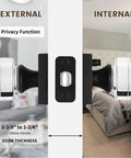 Keyless Privacy Glass Door Knob In Sleek Matte Black With Vintage Crystal Finish For Bedroom And Bathroom Doors Interior Door Knobs With Push Button Lock Heavy Duty Yet Elegant Glass Hardware.