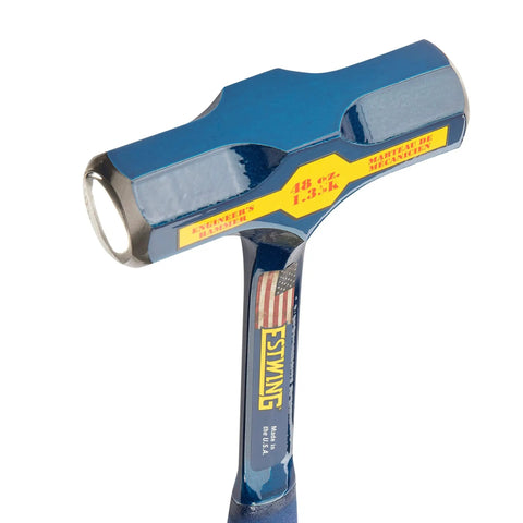 Big Blue Engineer Hammer 48 Oz Sledge With Forged Steel One Piece Construction And Shock Reduction Grip USA Made