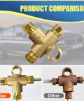 Three Way T Shape Brake Tee Inverted Female Tees Replacement Elbow Connector With Three Male Nuts M10 Universal Auto Brake Line Tee Fitting For Three Sixteenth Inch Pipe 10mm Pack Of 2 brass brake tee comparison, our vs rusty other