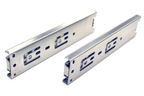 8 Inch Full Extension Ball Bearing Drawer Slides Set, Side Mount, Heavy Duty Steel, 100 Lb Load Rating, Zinc Plated