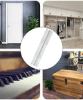 2 Pack 10 Inch Heavy Duty Stainless Steel Piano Hinges Silver Tone Commercial Grade Continuous Door Hardware For High Capacity Wood Lid Assembly Projects displayed with modern door and wooden box.