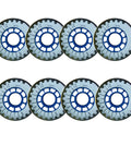 Outdoor And Indoor Inline Skate Wheels 70mm 80A Replacement Pack Of 8, blue center design, durable high rebound PU material