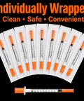 Bulk 50 Pack U-100 Disposable Syringes 30 Gauge Five Sixteenth Inch 1 mL Per CC For Lab Supplies Smooth Leak Proof Plunger And Indivi dually Wrapped For Safe Single Use, individually wrapped syringes