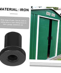 Carbon Steel Sliding Barn Door Track Spacers Kit 4 pack near green barn doors, detail of black spacer, wall mount for hardware