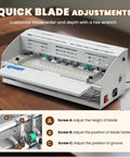 Image of Electric Creasing Machine With Dual Creasing Perforating And Cutting Blades 25 Rpm Paper Creaser showing quick blade adjustments.