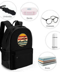 Retro Scuba Dive Style 16 Inch Laptop Backpack With Large Capacity Daypack With items like umbrella, bento, and books