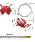 Heavy Duty 1.8M Adjustable Cable Lockout Fits 4 Locks, 4mm cord and red ABS housing for secure group padlock operations.