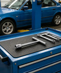 Portable Car Dent Puller Kit For Auto Body Repair With Steel T Shaped Puller, Precision Dent Removal, Quick Fix For Door Dings And Sheet Metal, Universal Hail Damage Repair Tool For On The Go Auto Care on blue tool cart