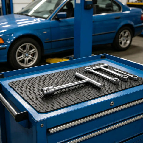 Portable Car Dent Puller Kit For Auto Body Repair With Steel T Shaped Puller, Precision Dent Removal, Quick Fix For Door Dings And Sheet Metal, Universal Hail Damage Repair Tool For On The Go Auto Care on blue tool cart
