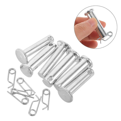 Beefy Heavy Duty Cotter Pin And Clevis Pin Kit In Steel Fasteners M8x35mm 3 Pairs And M10x35mm 3 Pairs With Anti Shift Design For Machinery Hydraulics Jacks Lawn Mowers Quick Release Pins, steel pins and clips
