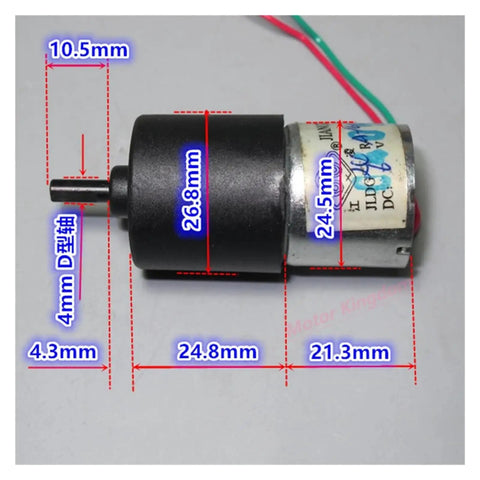 Top Quality DC Planetary Gearbox Speed Reducer Motor Pulling A Steady 14 To 28 Rpm Spin, showing measurement details.