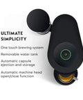 Vertuo Plus Deluxe Coffee And Espresso Maker By De'Longhi In Matte Black with automatic capsule system, top view