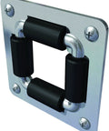 Stainless Steel Four Way Roller Bracket For Reels And Cables Fits Quarter Inch To Three Quarter Inch Diameter Built Tough For Industrial And Workshop Use Multicolor Finish Easy Install Durable Steel Hardware, front view