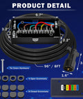 7 Way Trailer Wiring Harness Kit With 8 Foot Cord And 7 Pin Plug, Weatherproof Junction Box, Copper Prong Design shown