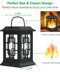 Outdoor Solar Lanterns Waterproof Hanging Lights For Garden Yard Patio Black 2 Pack Solar Powered Decorative Lanterns For Porch