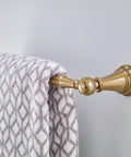 Dope Brushed Gold 24 Inch Single Towel Bar For Bathroom With Durable Metal Mounting Post Corrosion Resistant Easy Access Towels Everyday Luxury Finish For Modern Homes