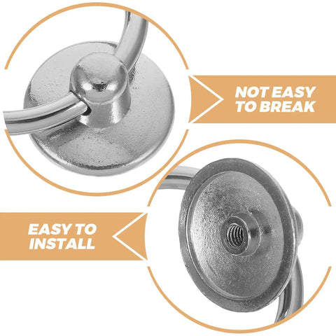 8 Pieces Silver Metal Ring Pulls Cabinet Hardware Set For Kitchen Dresser And Cupboard Doors Round Drawer Knobs Zinc Alloy Easy DIY Install