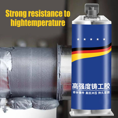 Two Part Pro Grade Industrial Strength Metal Bonding Paste For Structural Restoration High Temperature Adhesive Gel With Hardener Cold Weld Sealant For Pipes And Tough Surfaces Permanent Weld Substitute Without Welding Equipment next to bonded metal pipe.