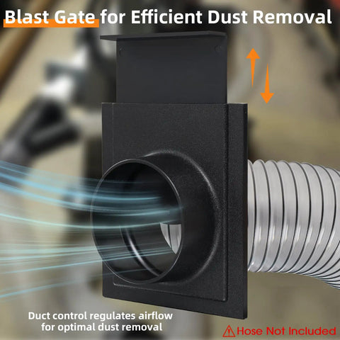 Blast gate valve for Heavy Duty Four Inch Dust Collection Kit, designed for efficient dust removal with airflow control.