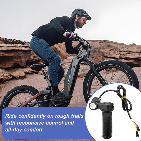 Top Shelf Rubber Twist Throttle Grip With Two Keys Waterproof Ebike Accelerator Handle And Speed Controller Universal Replacement Parts For Ebikes Motorcycle Killer Performance on a modern ebike.