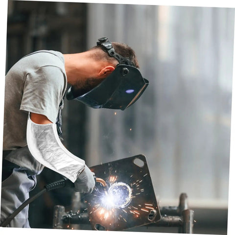 Badass Flame Resistant Heat Shield Arm Sleeves For Mechanics Tough As Nails Flexible Aluminum Foil used during welding for arm protection.